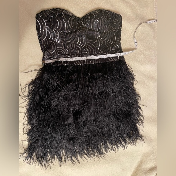 Black Sequined Bebe cocktail dress size L - Picture 1 of 13